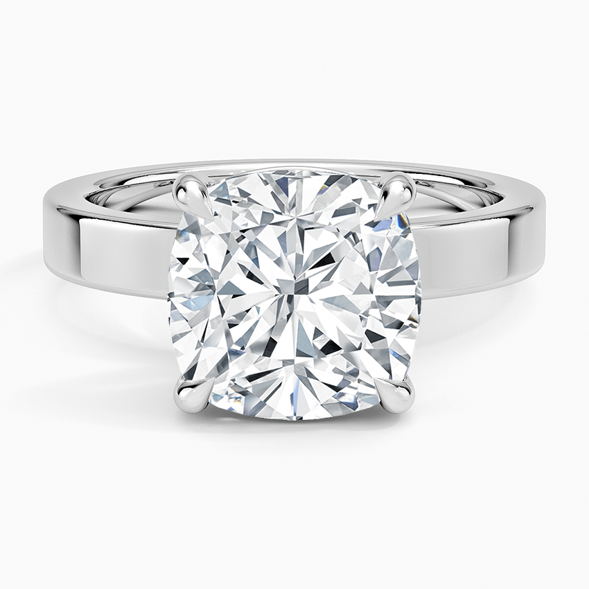 Peyton 3mm Solitaire Ring Platinum Cushion Engagement Ring