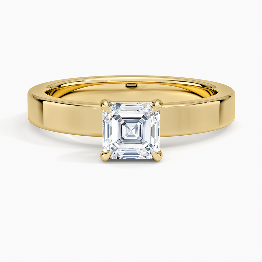 Peyton 3mm Solitaire Ring Yellow Gold 18k Asscher Engagement Ring