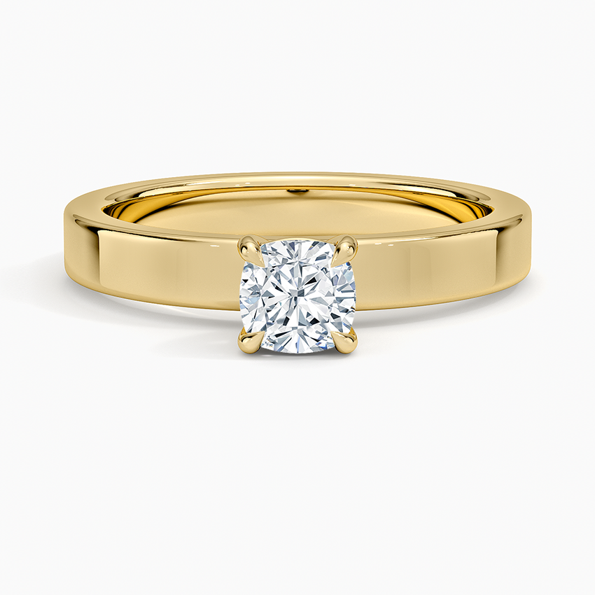 Peyton 3mm Solitaire Ring Yellow Gold 18k Cushion Engagement Ring