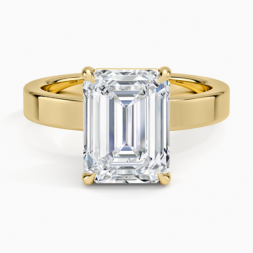 Peyton 3mm Solitaire Ring Yellow Gold 18k Emerald Engagement Ring