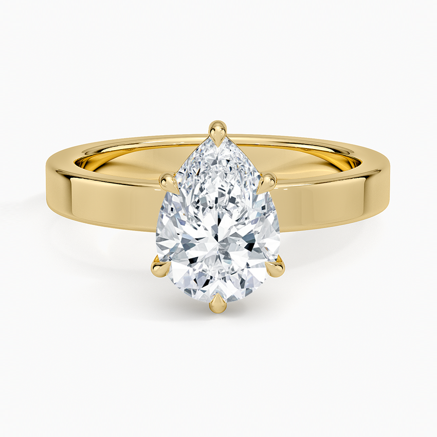 Peyton 3mm Solitaire Ring Yellow Gold 18k Pear Engagement Ring
