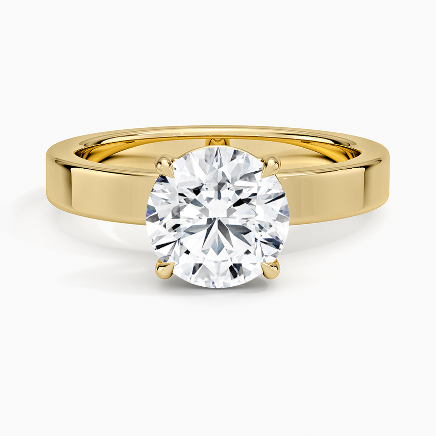 Peyton 3mm Solitaire Ring Yellow Gold 18k Round Engagement Ring
