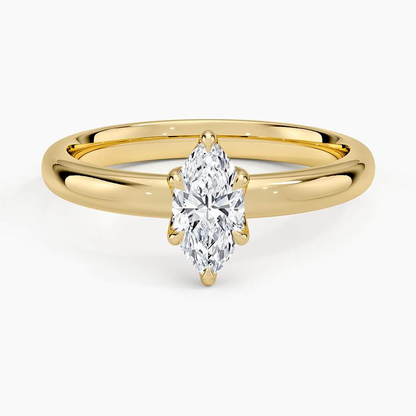 Esme 2.5mm Solitaire Ring Yellow Gold 18k Marquise Engagement Ring