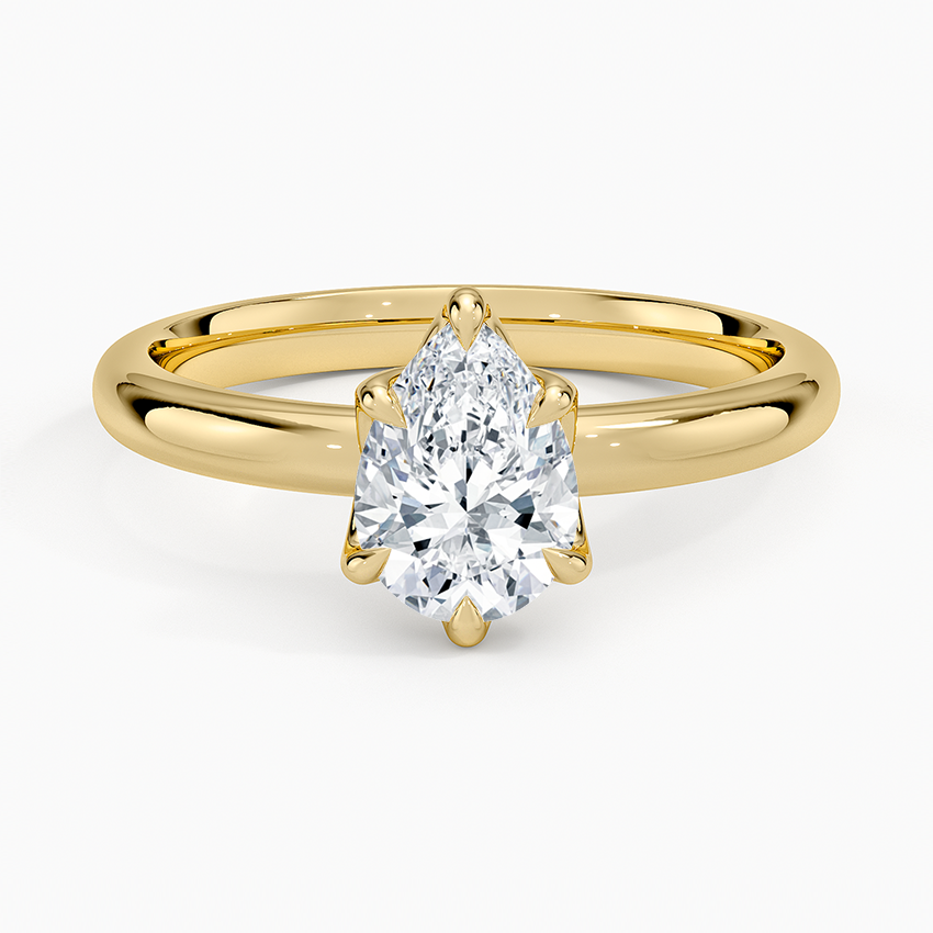 Esme 2.5mm Solitaire Ring Yellow Gold 18k Pear Engagement Ring