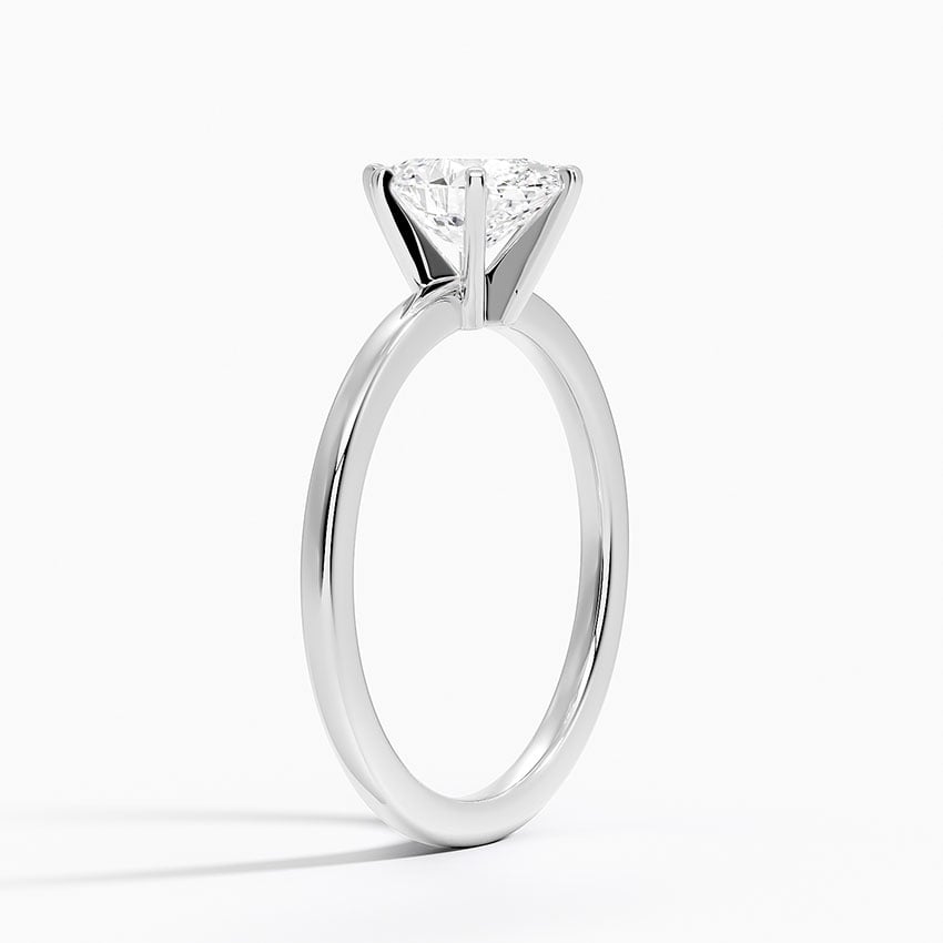 Six-Prong Petite Comfort Fit 1.5mm Solitaire Ring Platinum Oval Engagement Ring