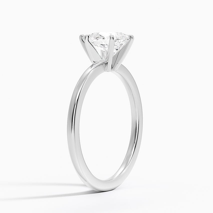 Six-Prong Petite Comfort Fit 1.5mm Solitaire Ring Platinum Princess Engagement Ring
