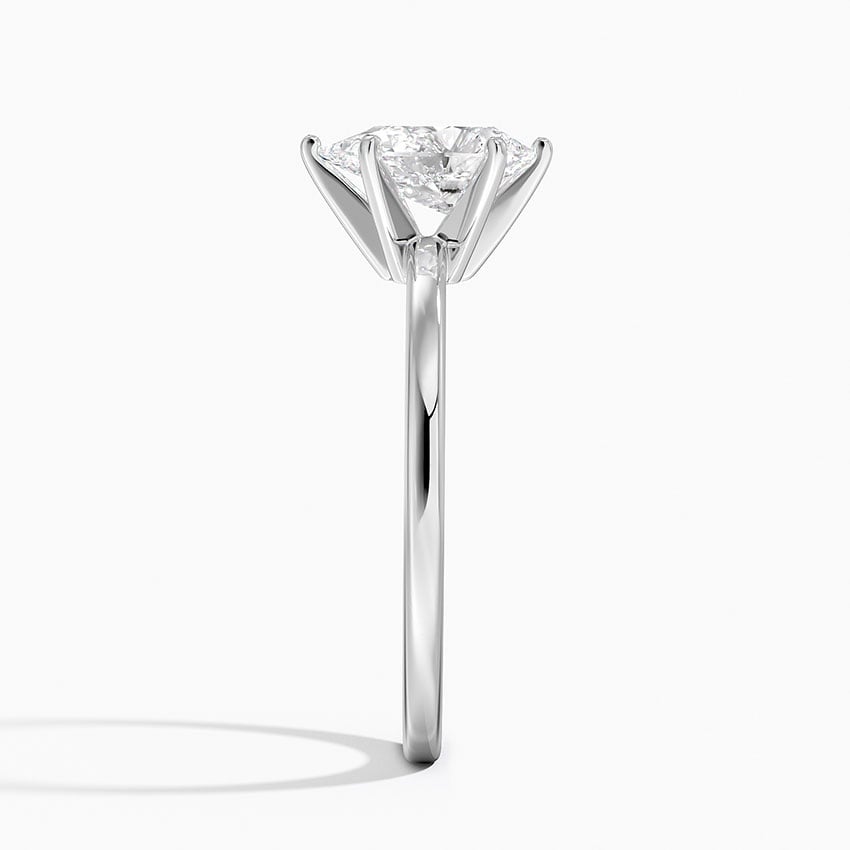 Six-Prong Petite Comfort Fit 1.5mm Solitaire Ring Platinum Princess Engagement Ring