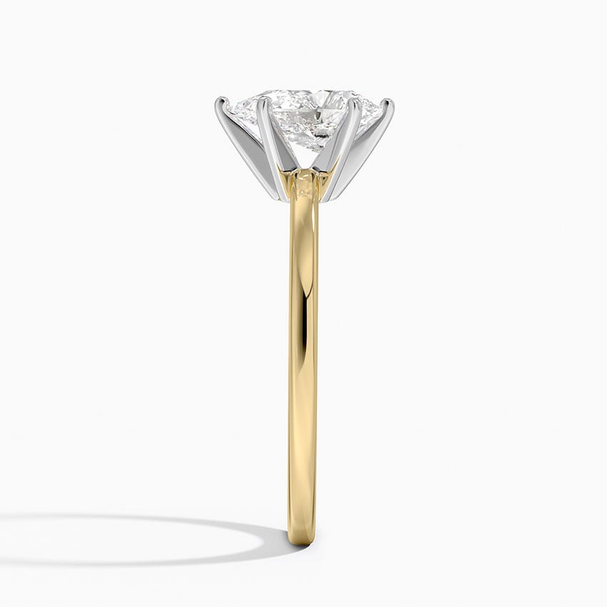 Six-Prong Petite Comfort Fit 1.5mm Solitaire Ring Yellow Gold 18k Princess Engagement Ring