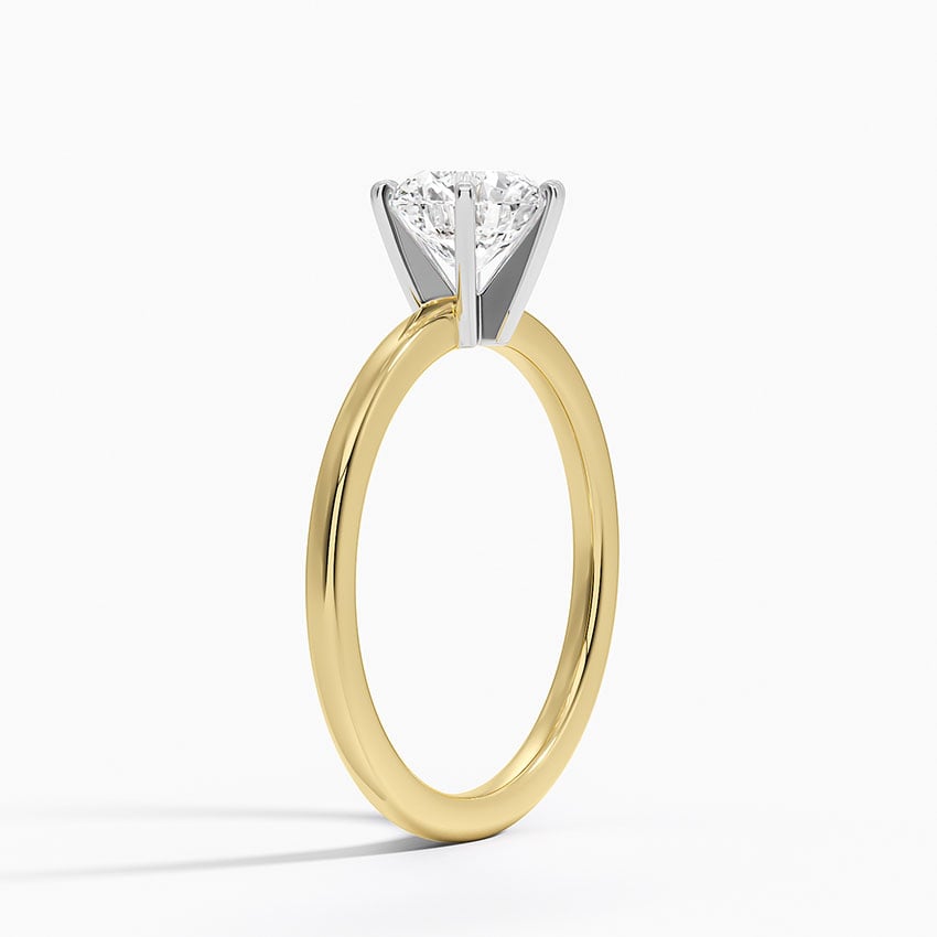 Six-Prong Petite Comfort Fit 1.5mm Solitaire Ring Yellow Gold 18k Round Engagement Ring