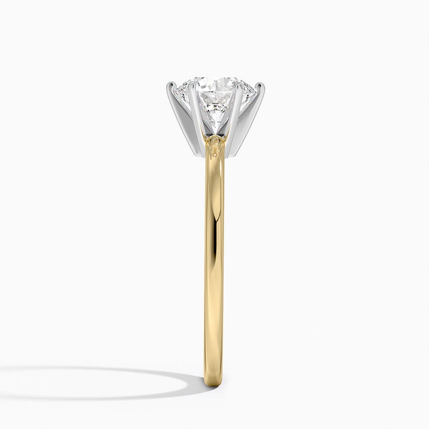 Six-Prong Petite Comfort Fit 1.5mm Solitaire Ring Yellow Gold 18k Round Engagement Ring