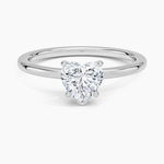 Six-Prong Petite Comfort Fit 1.5mm Solitaire Ring Platinum Heart Engagement Ring