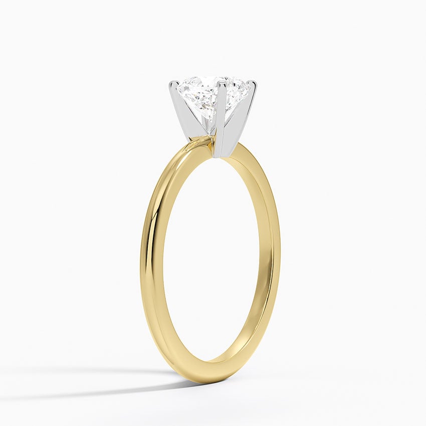 Four-Prong Comfort Fit 1.5mm Ring Yellow Gold 18k Cushion Engagement Ring