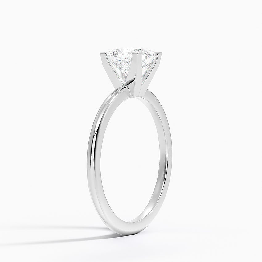 Four-Prong Comfort Fit 1.5mm Ring Platinum Princess Engagement Ring