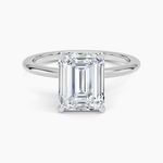 Four-Prong Comfort Fit 1.5mm Ring Platinum Emerald Engagement Ring