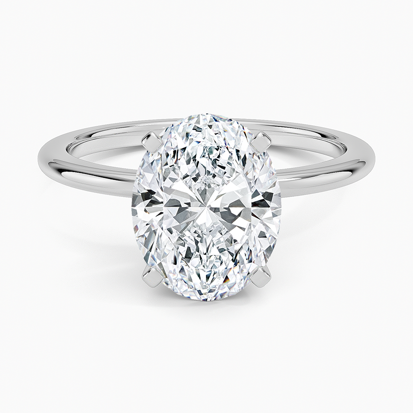 Four-Prong Comfort Fit 1.5mm Ring Platinum Oval Engagement Ring
