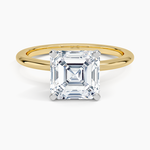 Four-Prong Comfort Fit 1.5mm Ring Yellow Gold 18k Asscher Engagement Ring