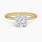 Four-Prong Comfort Fit 1.5mm Ring Yellow Gold 18k Cushion Engagement Ring