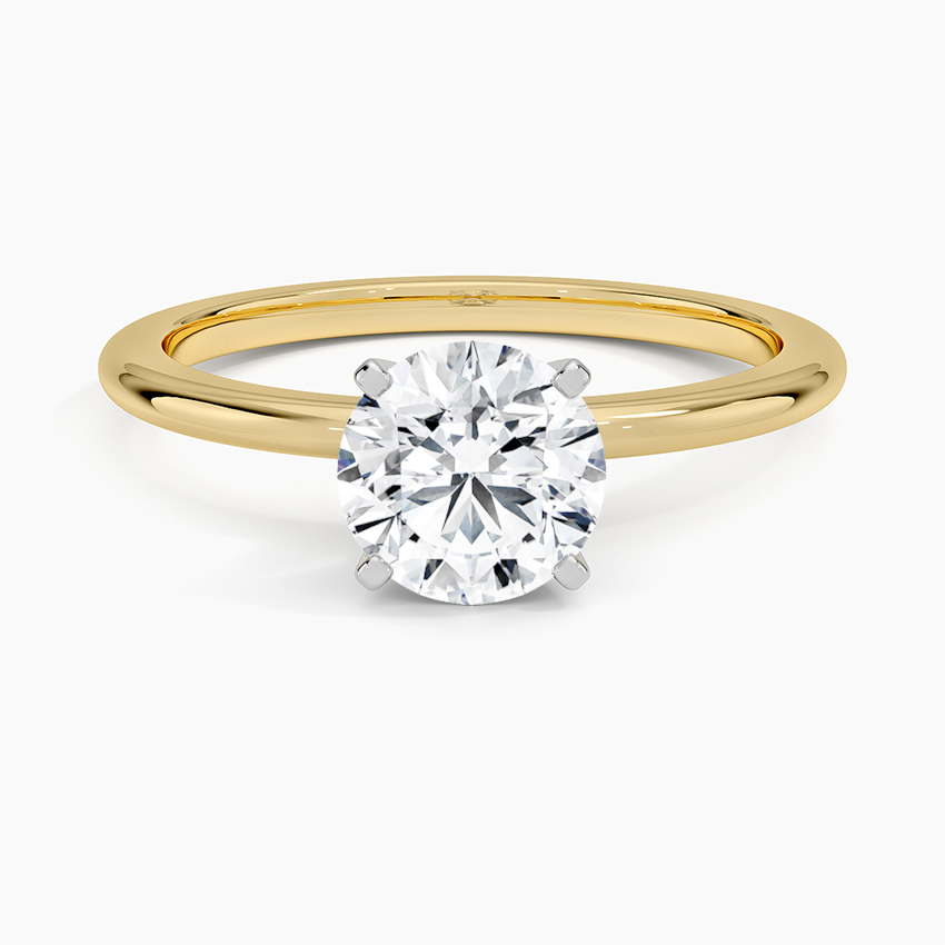 Four-Prong Comfort Fit 1.5mm Ring Yellow Gold 18k Round Engagement Ring