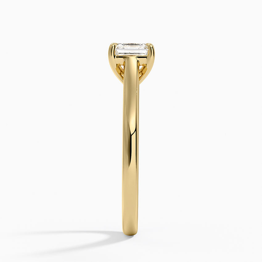 2mm Provence Solitaire Ring Yellow Gold 18k Asscher Engagement Ring