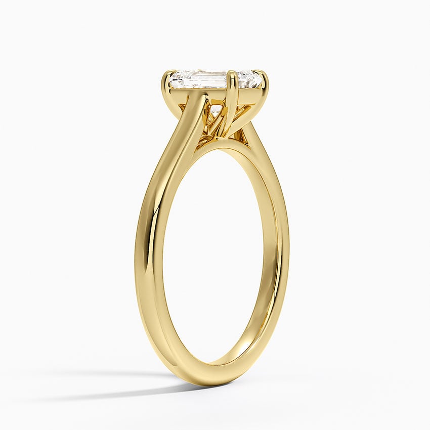 2mm Provence Solitaire Ring Yellow Gold 18k Emerald Engagement Ring