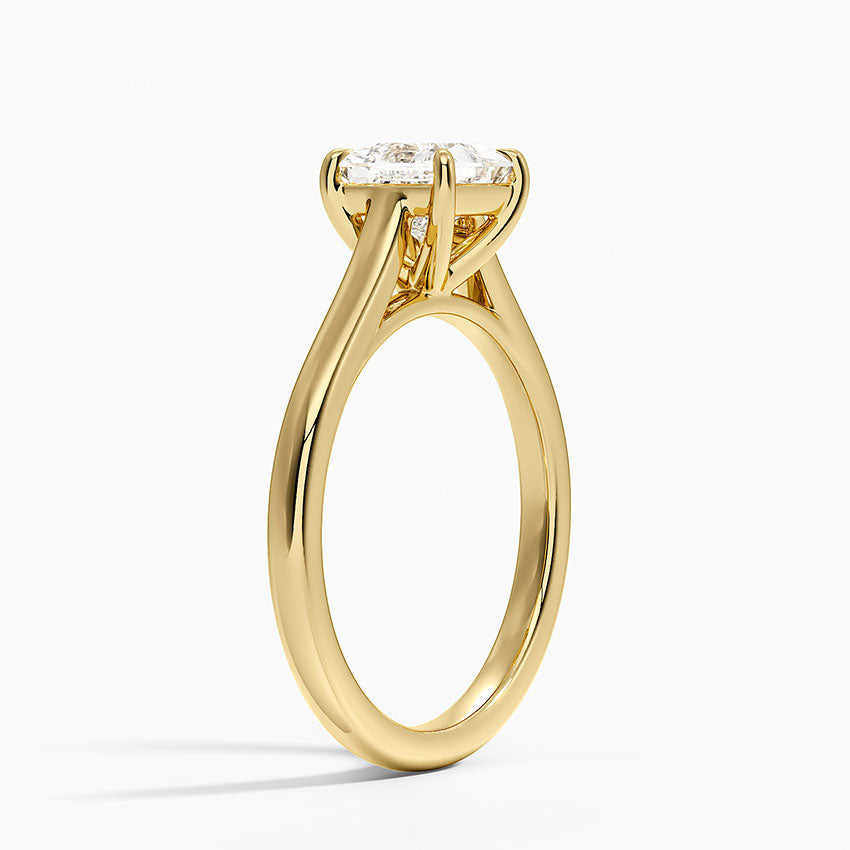 2mm Provence Solitaire Ring Yellow Gold 18k Princess Engagement Ring