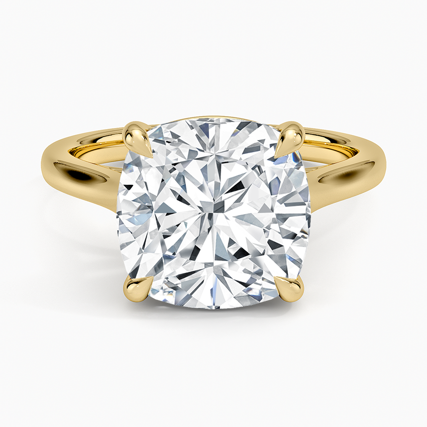 2mm Provence Solitaire Ring Yellow Gold 18k Cushion Engagement Ring