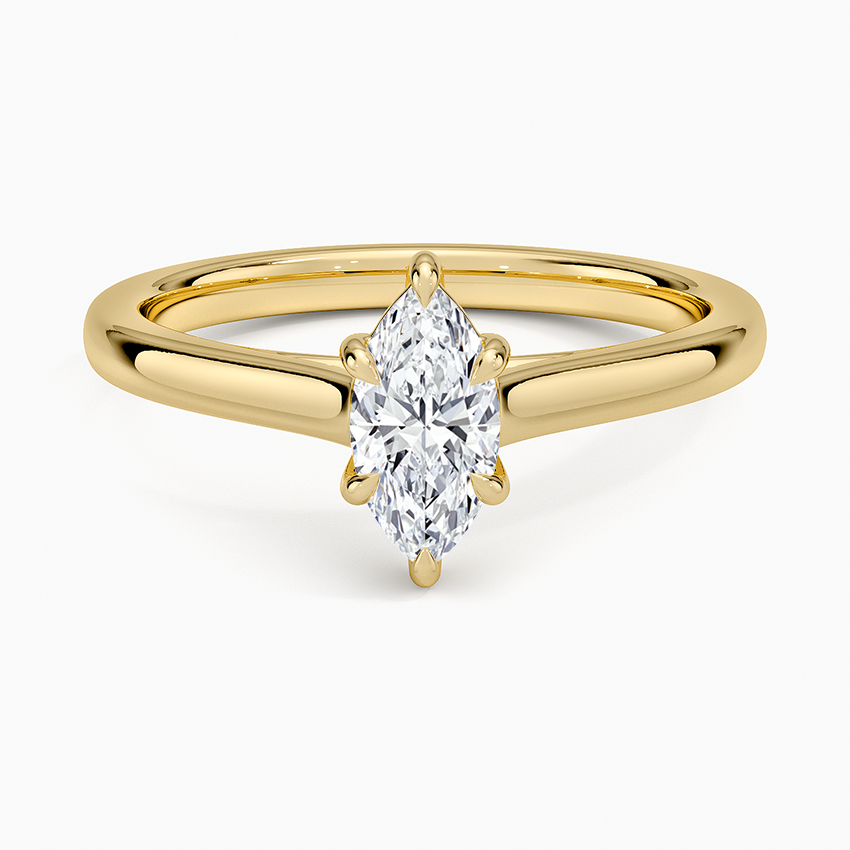 2mm Provence Solitaire Ring Yellow Gold 18k Marquise Engagement Ring