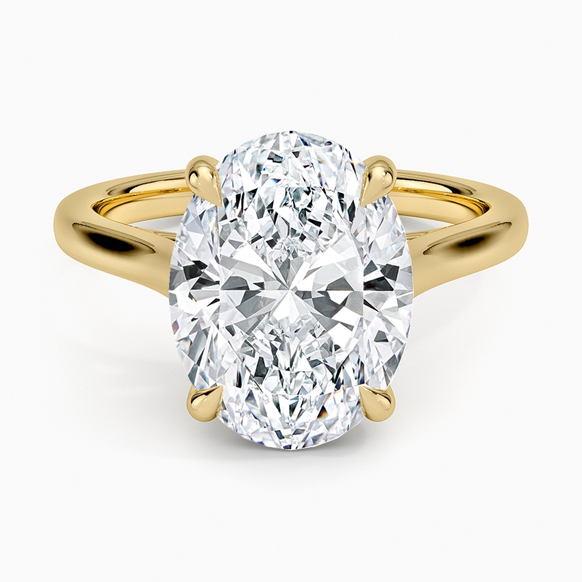 2mm Provence Solitaire Ring Yellow Gold 18k Oval Engagement Ring