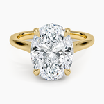 2mm Provence Solitaire Ring Yellow Gold 18k Oval Engagement Ring