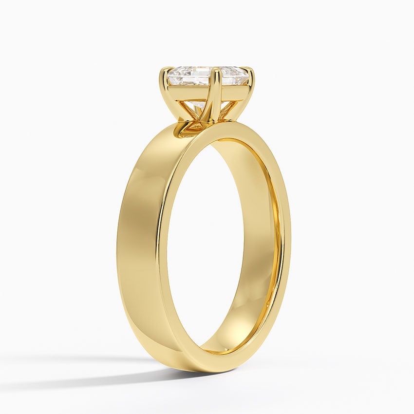 Peyton 4mm Solitaire Ring Yellow Gold 18k Asscher Engagement Ring