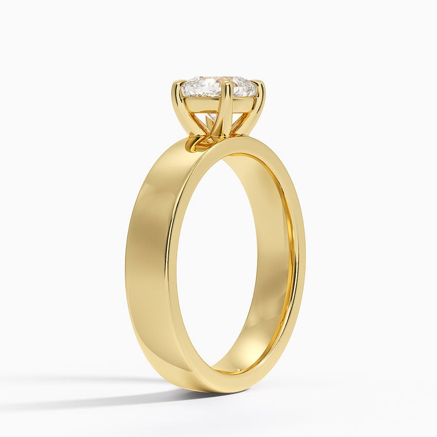 Peyton 4mm Solitaire Ring Yellow Gold 18k Cushion Engagement Ring