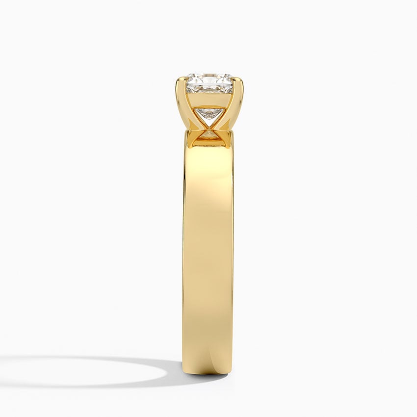 Peyton 4mm Solitaire Ring Yellow Gold 18k Cushion Engagement Ring