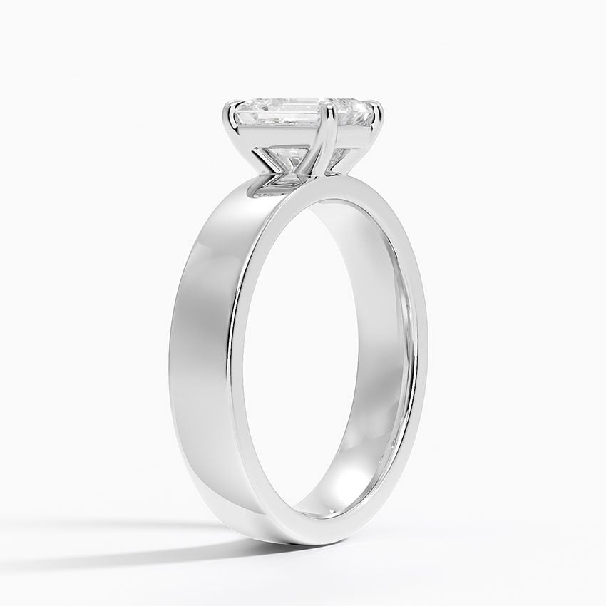 Peyton 4mm Solitaire Ring Platinum Emerald Engagement Ring