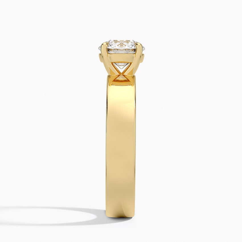 Peyton 4mm Solitaire Ring Yellow Gold 18k Round Engagement Ring