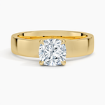 Peyton 4mm Solitaire Ring Yellow Gold 18k Cushion Engagement Ring