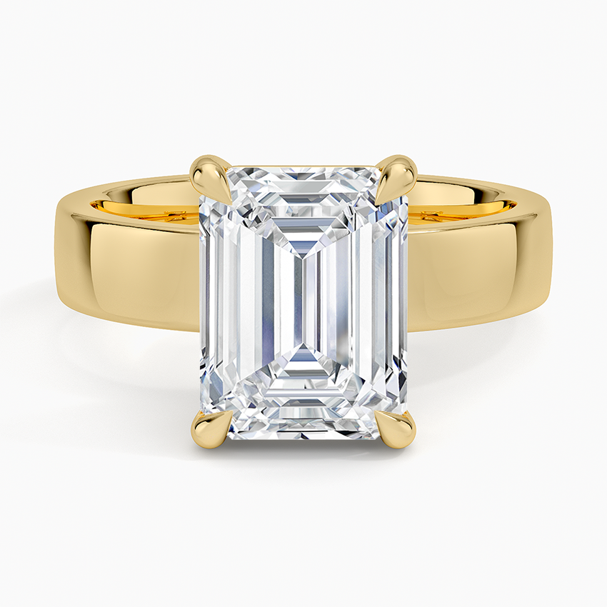 Peyton 4mm Solitaire Ring Yellow Gold 18k Emerald Engagement Ring