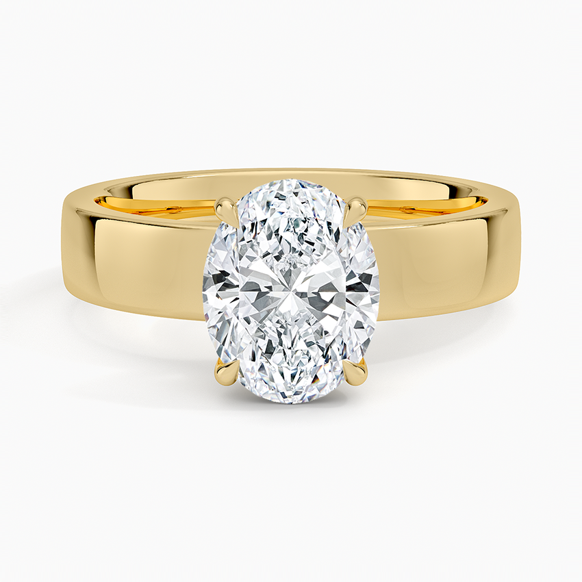 Peyton 4mm Solitaire Ring Yellow Gold 18k Oval Engagement Ring
