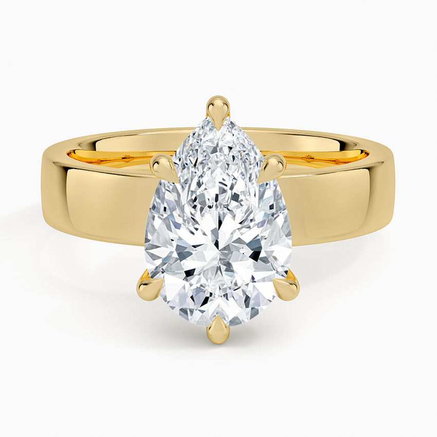 Peyton 4mm Solitaire Ring Yellow Gold 18k Pear Engagement Ring