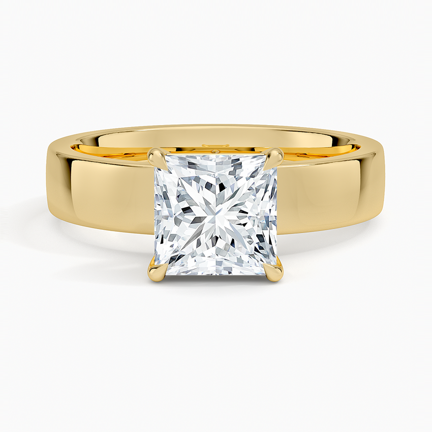 Peyton 4mm Solitaire Ring Yellow Gold 18k Princess Engagement Ring