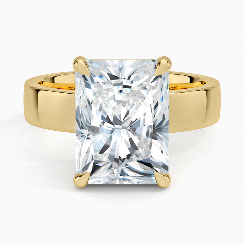 Peyton 4mm Solitaire Ring Yellow Gold 18k Radiant Engagement Ring