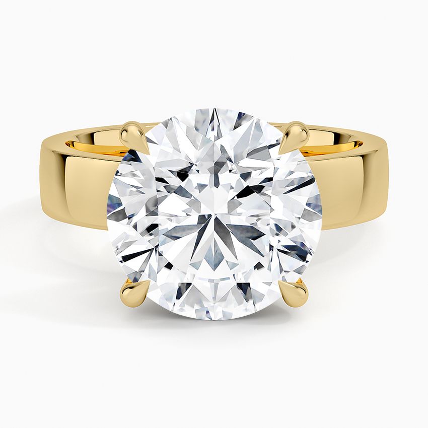 Peyton 4mm Solitaire Ring Yellow Gold 18k Round Engagement Ring