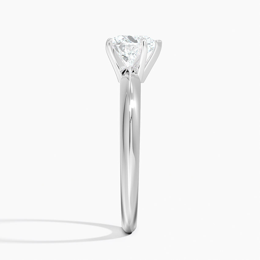 Classic Six-Prong Solitaire Ring Platinum Heart Engagement Ring