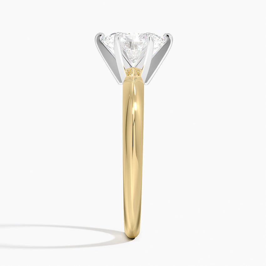 Classic Six-Prong Solitaire Ring Yellow Gold 18k Oval Engagement Ring