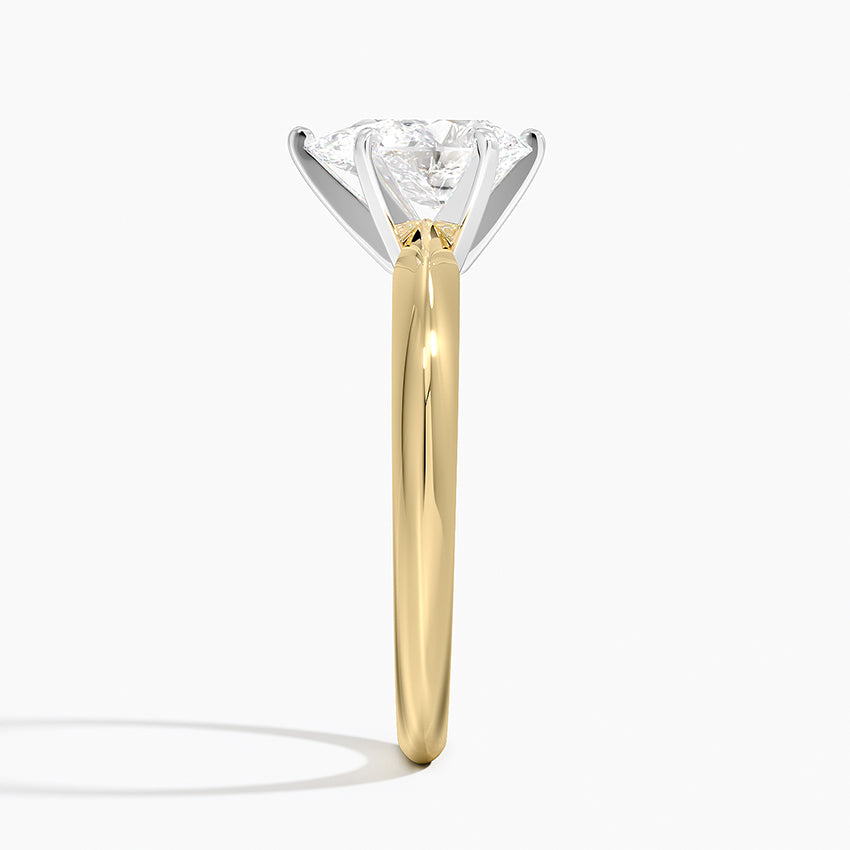 Classic Six-Prong Solitaire Ring Yellow Gold 18k Princess Engagement Ring