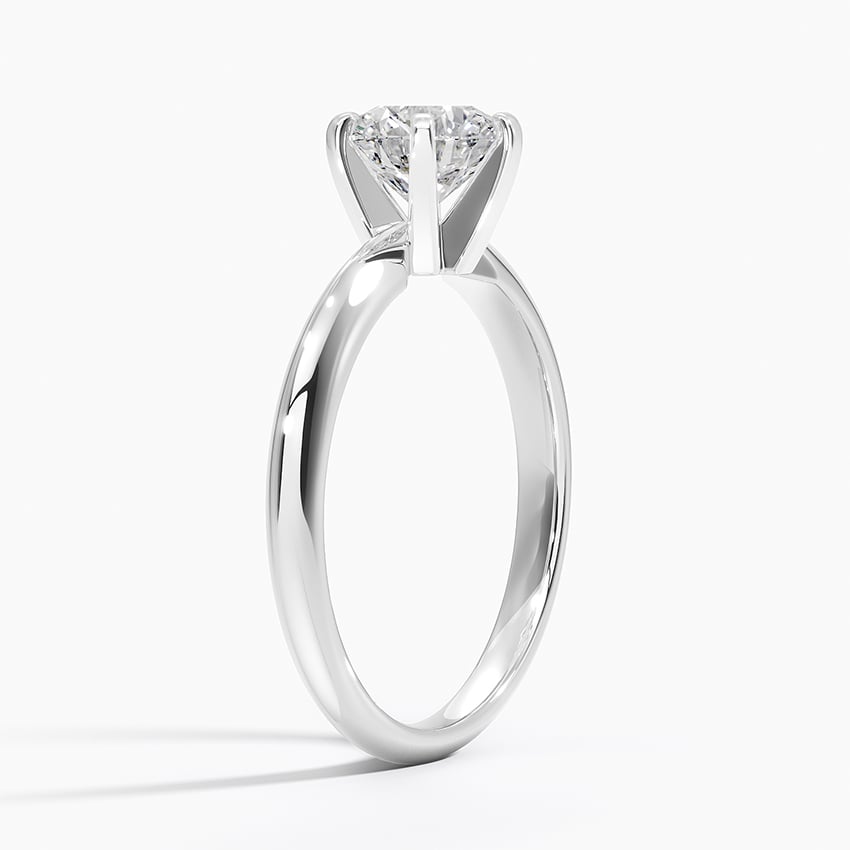 Classic Six-Prong Solitaire Ring Platinum Round Engagement Ring