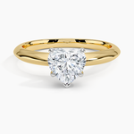 Classic Six-Prong Solitaire Ring Yellow Gold 18k Heart Engagement Ring
