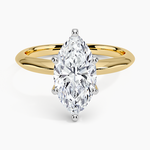 Classic Six-Prong Solitaire Ring Yellow Gold 18k Marquise Engagement Ring