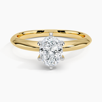 Classic Six-Prong Solitaire Ring Yellow Gold 18k Oval Engagement Ring
