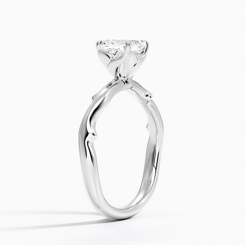 Rose Thorn Solitaire Ring Platinum Asscher Engagement Ring