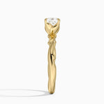 Rose Thorn Solitaire Ring Yellow Gold 18k Cushion Engagement Ring